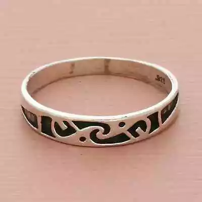 Sterling Silver Mens Scrolled Band Ring Size 10.25 • $32