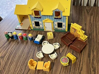 Vintage Fisher Price Little People Play Family House Yellow Tudor 952 1969 • $44.62