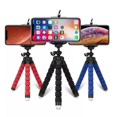 Mobile Phone Tripod Universal Stand Mount Holder Clip For IPhone Samsung Camera • £4.48