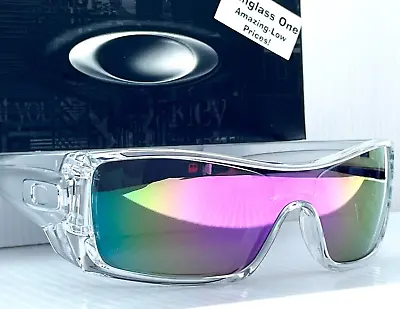 Oakley BATWOLF Shiny Clear POLARIZED Spectra Purple Mirror Lens Sunglass 9101 • $148.88