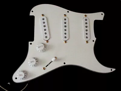 Fralin Strat Pups On Reverse Voodoo Warmoth Pickguard  Vintage Cream Color • $305