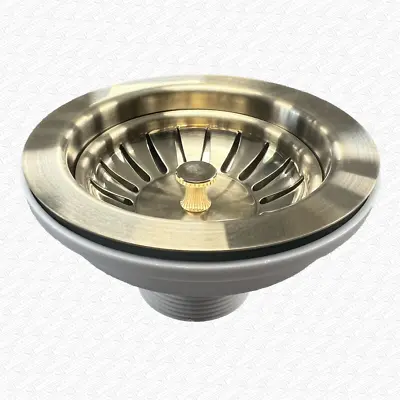 £26.95 • Buy Kitchen Sink Basket Strainer Waste Drain Brushed Brass Gold For 90mm Hole