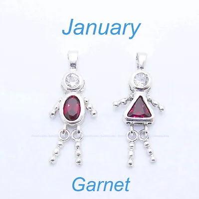 JANUARY Birthstone .925 Sterling Silver Baby Child Mother CHARM BOY GIRL NEW • $12.99