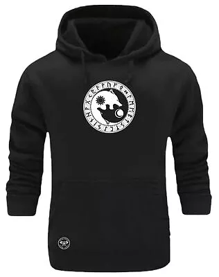 Fenrir Hoodie Vikings Clothing Valhalla Norse Pagan Warrior Loki Thor Odin Top • £16.99