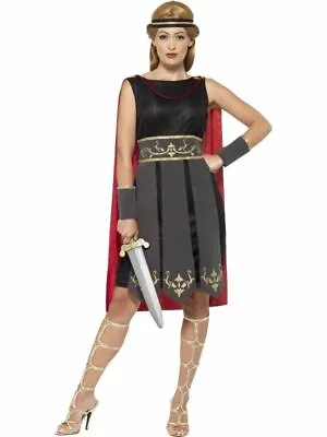 Ladies Roman Warrior Costume Spartan Gladiator Womens Fancy Dress Outfit UK 8-10 • £18.38