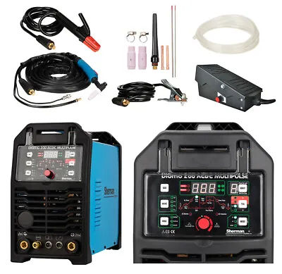 Sherman DIGITIG 200 AC/DC MULTIPULSE Welder Alu Inverter Foot Pedal Controller! • £829.99