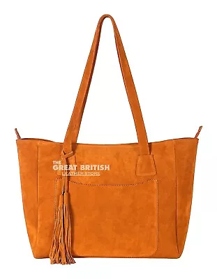 Women's Suede Real Leather Slouchy Tote Bag Daily Fashion Messenger Shoulder Bag • £42.49