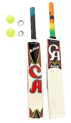 £22.94 • Buy CA King Cricket Bat Tape Ball Set / Tennis Ball Bat Wooden Handle Size ADULT New