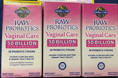 $89.99 • Buy 3Garden Of Life Raw Probiotics Vaginal Care 30ea 50 Billion CFU Probiotic 4/24