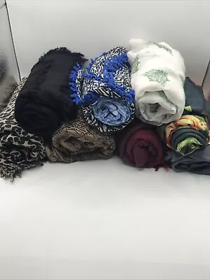 Lot Of 8 Pashmina Scarf Shrug Wraps Sizes Vary • $37.93