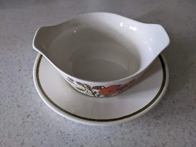 RARE J&G Meakin Poppy Vintage Eared Small Soup Bowl With Saucer Eve Midminter • £6