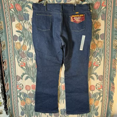 Vintage Deadstock Rustle Bootcut Heavyweight Denim Blue Jeans Mens Size 44x33 • $25