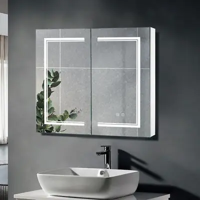 Dimmable LED Lighted Medicine Cabinet With Mirror Wall-mounted Bathroom Cabinet • $179.54