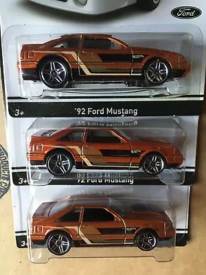 Lot Of 3 Hot Wheels Orange '92 Ford Mustang Mustang 50 Years 1:64 2013 ' • $19