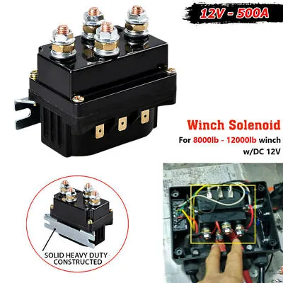 Winch Solenoid Relay Controller 12V 500A Contactor Rocker Switch 8000-12000 LBS • $40.99