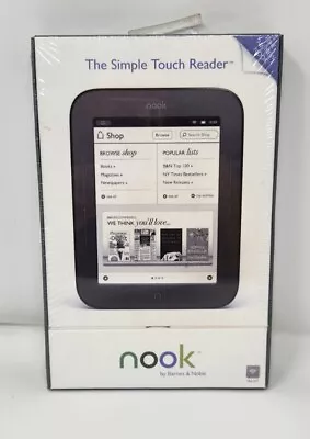 Barnes & Noble Nook Simple Touch EBook Reader (BNRV300) New Sealed • $55