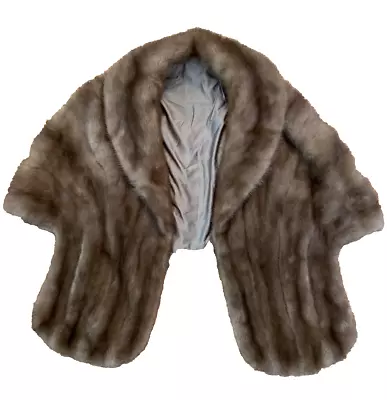 Fur Label Authority Mink Fur Stole Wrap Bolero Winter Formal Wedding Bridal  • $69.99