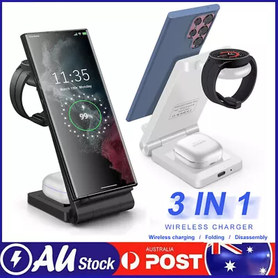 3in1 Wireless Charger Dock Stand For Samsung Galaxy Watch 5 Pro Z Flip 4 Z Fold • $34.39