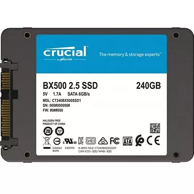 Crucial CT240BX500SSD1 BX500 240GB 2.5  SATA SSD - 3D NAND 540/500MB/s 7mm A WP. • $42.74