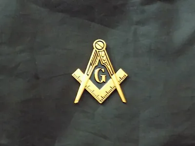 Master Mason Square Compass Car Emblem 2  Masonic Adhesive Freemason Gold NEW • $8.89