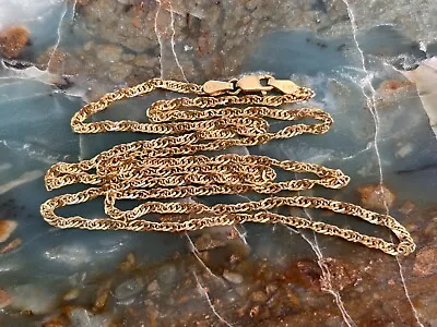 14K YELLOW GOLD 2mm TWISTED CHAIN NECKLACE 24 INCH 4g NOT SCRAP AKS • $199.99