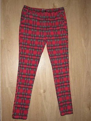 URBAN OUTFITTERS~ Red Plaid Slim Fit 5-Pocket Preppy Pant~ 30 X 30 ~M • $12