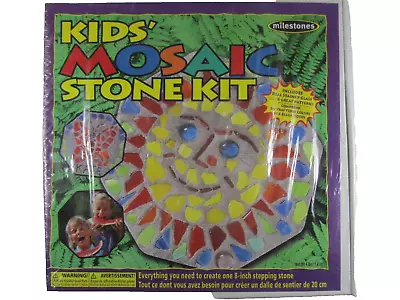 New Stonecraft Kids Mosaic Stepping Stone Kit Real Stained Glass Art Homeschool • $19.97