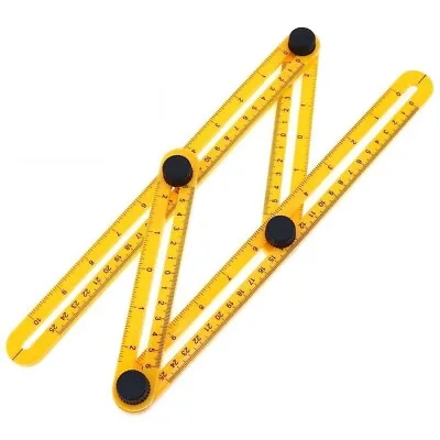 25cm Multi Function Folding Plastic Ruler Measuring Angles Carpenter Woodwork • £7.41