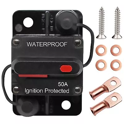 50 Amp Circuit Breaker With Manual Reset For Car Marine Trolling Motors Boat Atv • $23.77