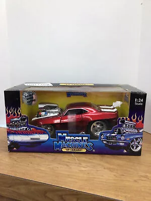 Funline Muscle Machines 1969 Camaro Z-28 Red/White 1:24 Die Cast • $34.99