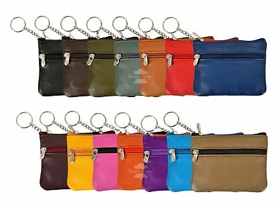 £6.50 • Buy New Key Pouch Genuine Leather Small Coin Card Key Ring Wallet Pouch Purse 6825