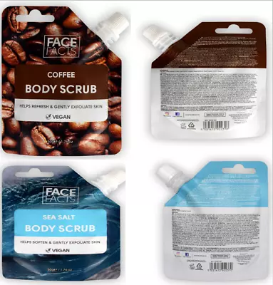 Face Facts Sea Salt Coffee Body Scrub Bath Body Scrub 50g VEGAN • £2.98