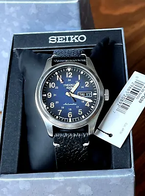 SEIKO 5 Automatic FIELD SPECIALIST Black Leather Men's Watch - SRPG39 MSRP: $275 • $104.50