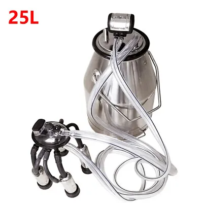 Stainless Steel 304 Portable Cow Milker Milking Bucket Tank Barrel 25L New • $174.99