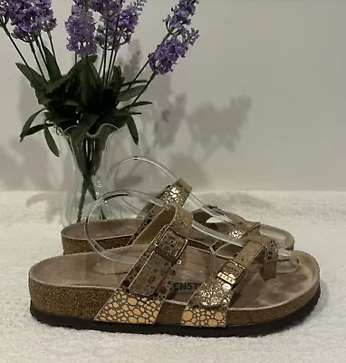 BIRKENSTOCK Mayari Sandals Slides Metalic Stones - Size 37  EUC - Worn 4 Times • $68.99