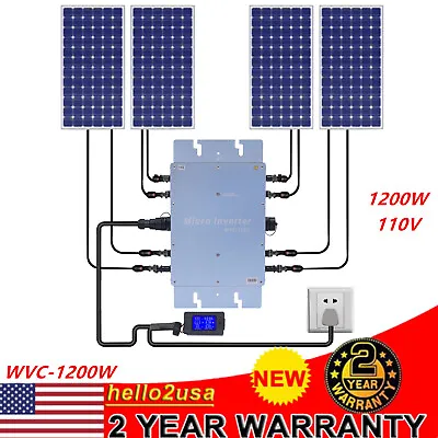 1200W Waterproof Solar Panel Kit Solar Micro Inverter Grid Tie MPPT DC 17V-50V  • $204.25