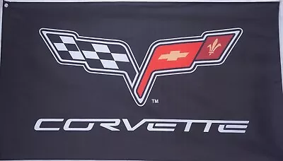 Corvette Flag Banner Chevrolet Corvette Racing Flags Garage Decor 3x5 Ft • $12.99