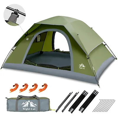 Camping Tent For 4 Men Lightweight & Waterproof Backpacking Tent W/ Rain Fly US • $99.99