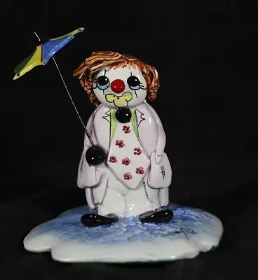 Zampiva Clown Figurine Made In Italy.  Perfect Condition.  3 1/2 Inches Tall. • $6