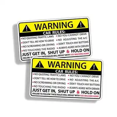 1 X Car Safety Warning Rules Decal PVC Sticker For VW Audi Honda BMW - Joke • $4.95