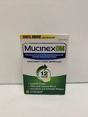 Mucinex DM Expectorant & Cough Suppressant 12HR 40 Tablets #401 • $11.90
