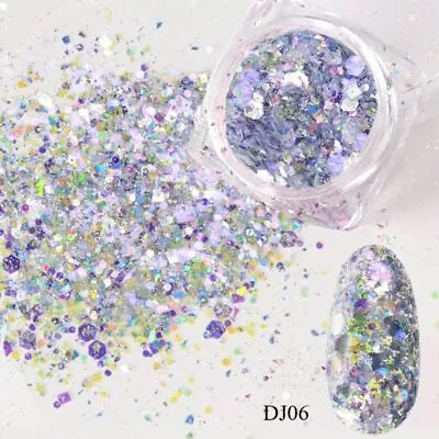 Mermaid Glitter Nail Art Flakes - Hexagon Colorful Decoration Nail Art Flake 1pc • $10.90