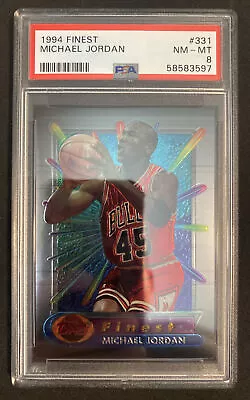 🔥 1994 Finest #331 Michael Jordan Bulls NO Coating PSA 8 Iconic 45 Jersey 🐐📈 • $220.71