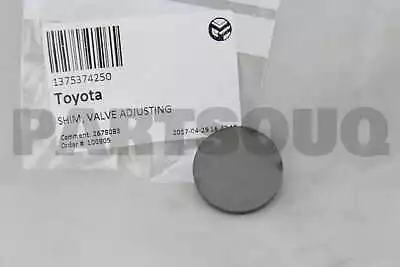 1375374250 Genuine Toyota SHIM VALVE ADJUSTING 13753-74250 • $6.25