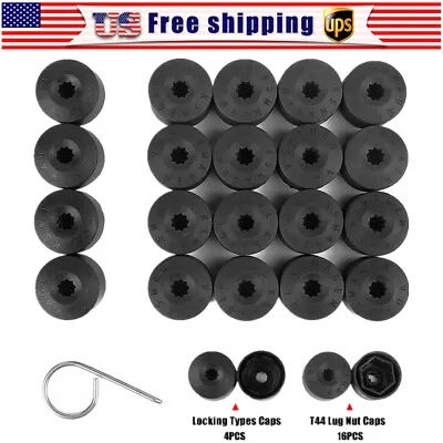 16× Wheel Lug Nut Bolt Cover Caps + 4×Locking Type Bolt Covers For VW Volkswagen • $3.89