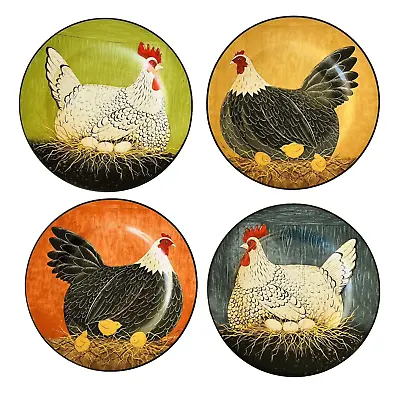 4 Henny & Penny Warren Kimble Chicken Salad Dessert Plates Sakura Oneida 8.25  • $29.74