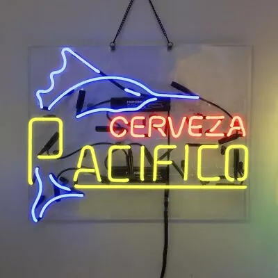 US Stock Cerveza Pacifico Beer Neon Sign 19x15 Beer Bar Man Cave Wall Decor • $140.40