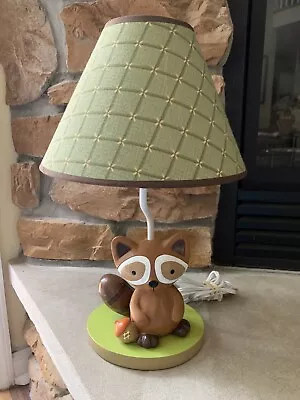 Lambs & Ivy Baby Raccoon Woodland Table Lamp & Shade Nursery Children NightLight • $45.99