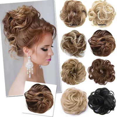 NEW Messy Hair Buns Hair Peice Extensions Chignon Updo Scrunchies Ponytail THICK • £8.51