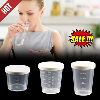 1/5* Medicine Medication Plastic Measure Guided Measuring Cup Container Pot • £1.84